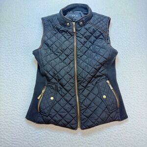Active USA womens vest small Quilted ‎ Puffer Sleeveless Jacket Full Zip Black